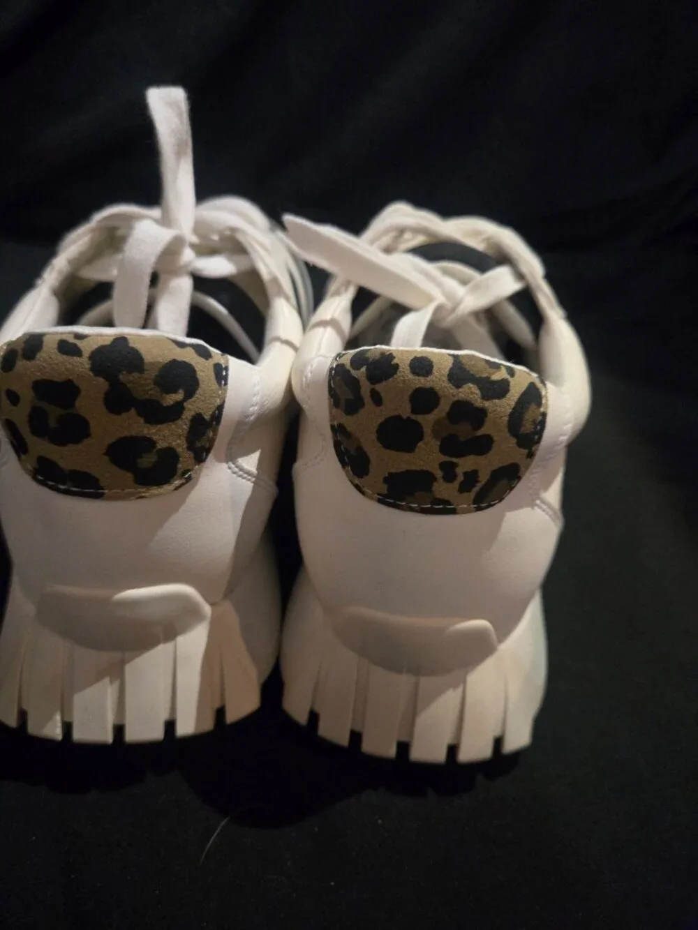 MIA Cream Black Leopard Chunky Sneakers Size 9 NWOT